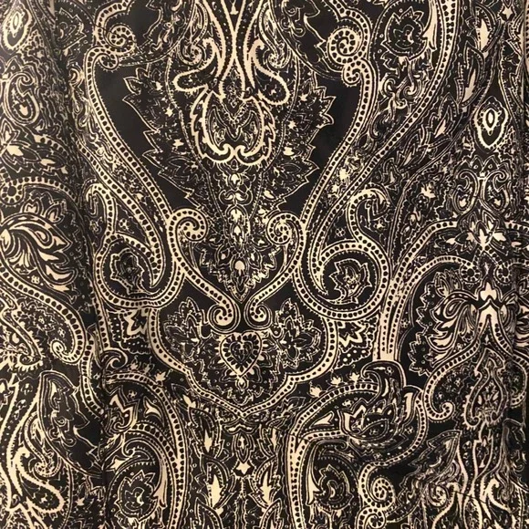 Talbots Black White Paisley Down Fill Puffer Vest Petite Small SP VN4926 - Picture 5 of 12